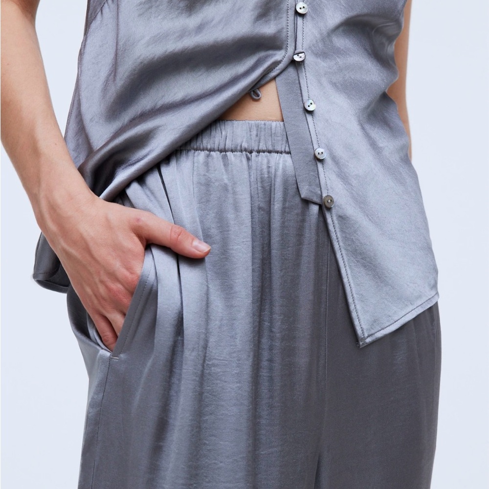 Madewell Elegant Silver Women's Vest & Lounge pant Set Size XL - Picture 5 of 6